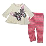 Burt's Bees Baby Baby Girls' Organic Top and Pants Set, Woodland Butterfly Legging Set, 24 Months