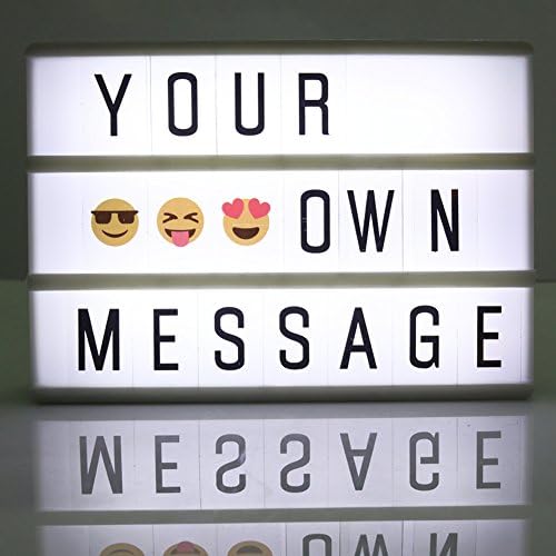 Decorative Letter LED Lightbox with 90 letters and symbols, WOPS A6 Letter Combination Cinema Light box, Perfect for Home Bar Party