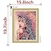 Hibah DIY 5D Diamond Painting Special Shape Diamond Mosaic Set, Cross Stitch Rhinestones Europe and America Indian Beauty Embroidery Painting 16x20in