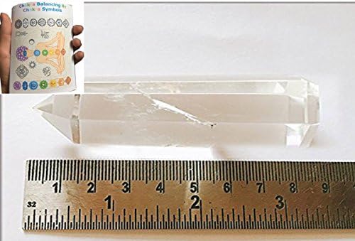 FREE 20 PAGE CHAKRA Booklet Genuine Quartz Crystal Obelisk Tower,Jumbo 6 Facet,Approx size 2.5 Inch Approx . Handmade Aura Rock Crystal Natural Polished Earth Spirit Balance Point Tower BY V JEWELS