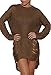 Voguegirl Women Sexy Ripped Knitted Loose Side Slit Pullovers Sweater Dress