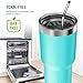 Atlin Tumbler [30 oz. Double Wall Stainless Steel Vacuum Insulation] Travel Mug [Crystal Clear Lid] Water Coffee Cup [Straw Included] (Turquoise) For Home,Office,School, Ice Drink, Hot Beverage