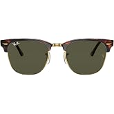 Ray-Ban RB3016 Clubmaster W0366 51MM Tortoise on Gold/Crystal Lens G-15 Green Square Sunglasses for Men for Women