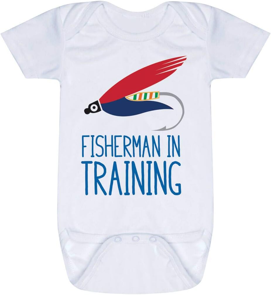 Fly Fishing Baby & Infant Onesie | Fisherman in Training | One Piece Newborn White