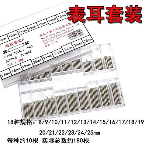 180pcs 8-25mm Stainless Steel Watch Band Strap Spring Bar Link Pins Remover New Silver