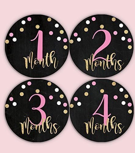 chalkboard Monthly baby stickers 1-12 months Baby girl
