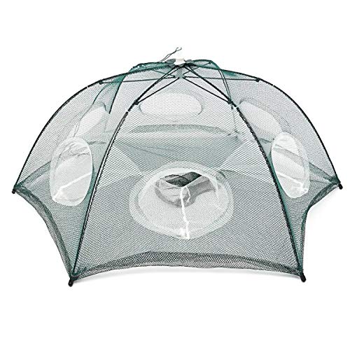 Yzdnf 6 Trous En Nylon Portable Pêche Durable Net Crevettes Cage Crabe Nasse épervier Mesh Piège à Pêche (color : White…