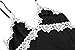 Ekouaer Long Nightgowns Womens Sleeveless Sleedress Sexy Satin Sleepwear Cami Lace Slip Dress S-XXL Black