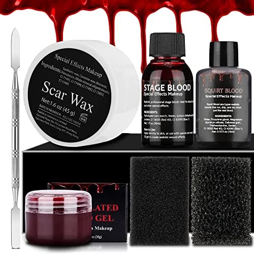 DELISOUL Trauma SFX Makeup Kit,Halloween Professional Special Effect Makeup Kit,AllInOne FX