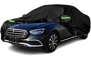 LTDNB Waterproof Car Covers Compatible with 2006-2024 Mercedes Benz E-Class Sedan E300 E350 E400 E450, All Weather Custom-fit Car Cover with Zipper Door for Rain Snowproof UV Windproof