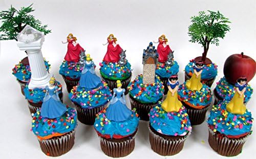 14 Piece FAIRY PRINCESS Birthday Cupcake Topper Set Featuring Beautiful Princess Figures and Decorative Themed Accessories