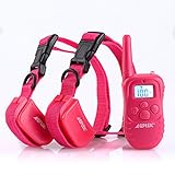 AGPtEK Rechargable LCD Remote Control Dog Training Shock Collar with 100 Level Shock and Vibration - 2 Collar