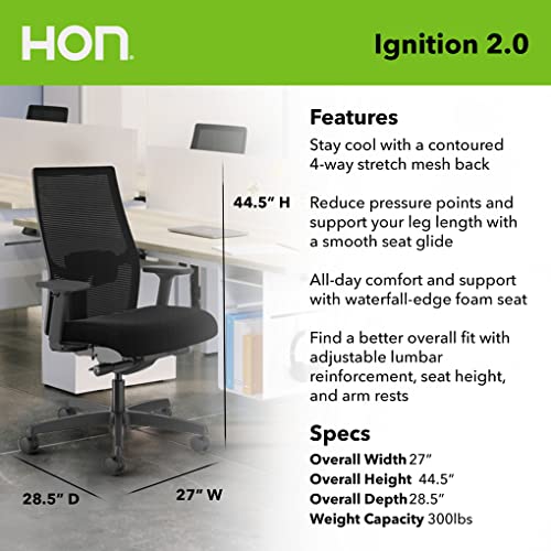 HON Ignition 2.0 Ergonomic Office Chair Mesh Back with SynchroTilt