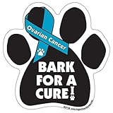Bark For A Cure Ovarian Cancer Paw Support Ribbon Car Truck & Mailbox Magnet
