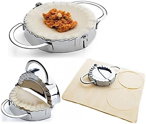 Queenbuygo Durable Stainless Steel Dumpling Mold Maker with Dough Press Home Kitchen Tool