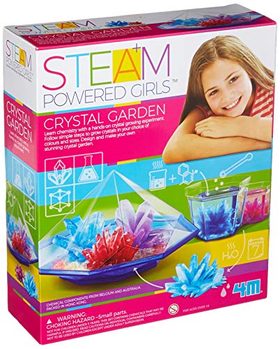 4M Toysmith, STEAM Powered Girls Crystal Garden, Chemistry DIY Stem Toy, for Girls Ages 10+
