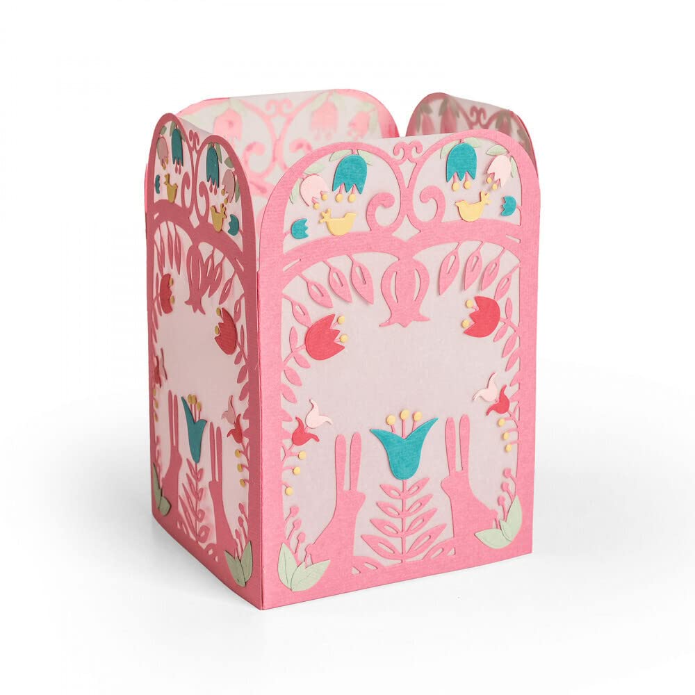 Sizzix Thinlits Die Set 5 Pack 663624 Folk Art Lantern by Jordan Caderao, Multi-Colour, One Size