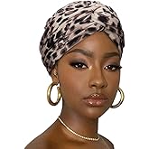 DRESHOW African Turban for Women Knotted Hairwraps for Sleeping Turban Headwraps Head Warmer Scarf for Black Women Chemo Cap