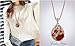 Calors Vitton Rose Gold Plated Flower Water Drop Crystal Long Sweater Chain Pendant Necklace Red 15