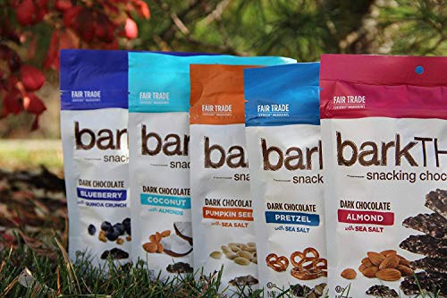 barkTHINS Almond Sea Salt, Pretzel Sea Salt, Coconut Almond Dark Chocolate Snacking Chocolate, Fair Trade and Non GMO, 4.7 oz Bags (3 Count)