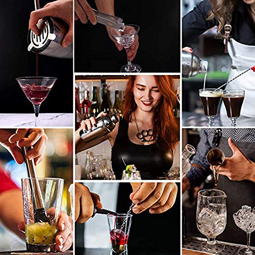 ESGT Barkeeper Kit Cocktail Shaker Set, Edelstahl Bar Werkzeugset Mit Stilvollem Bambusständer Bartending Kit Für… – Bild 7