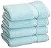 Superior Egyptian Cotton Pile Hand Towel Set of 4, Ultra Soft Luxury Towels, Thick Plush Essentials, Absorbent Heavyweight, Guest Bath, Hotel, Spa, Home Bathroom, Shower Basics, Sea Foam