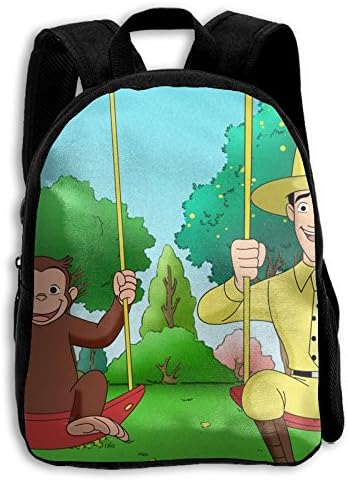 Curiou George Kid Backpack, Baby Boys Girls Toddler Pre School Backpack Children Backpacks Bags Animal White
