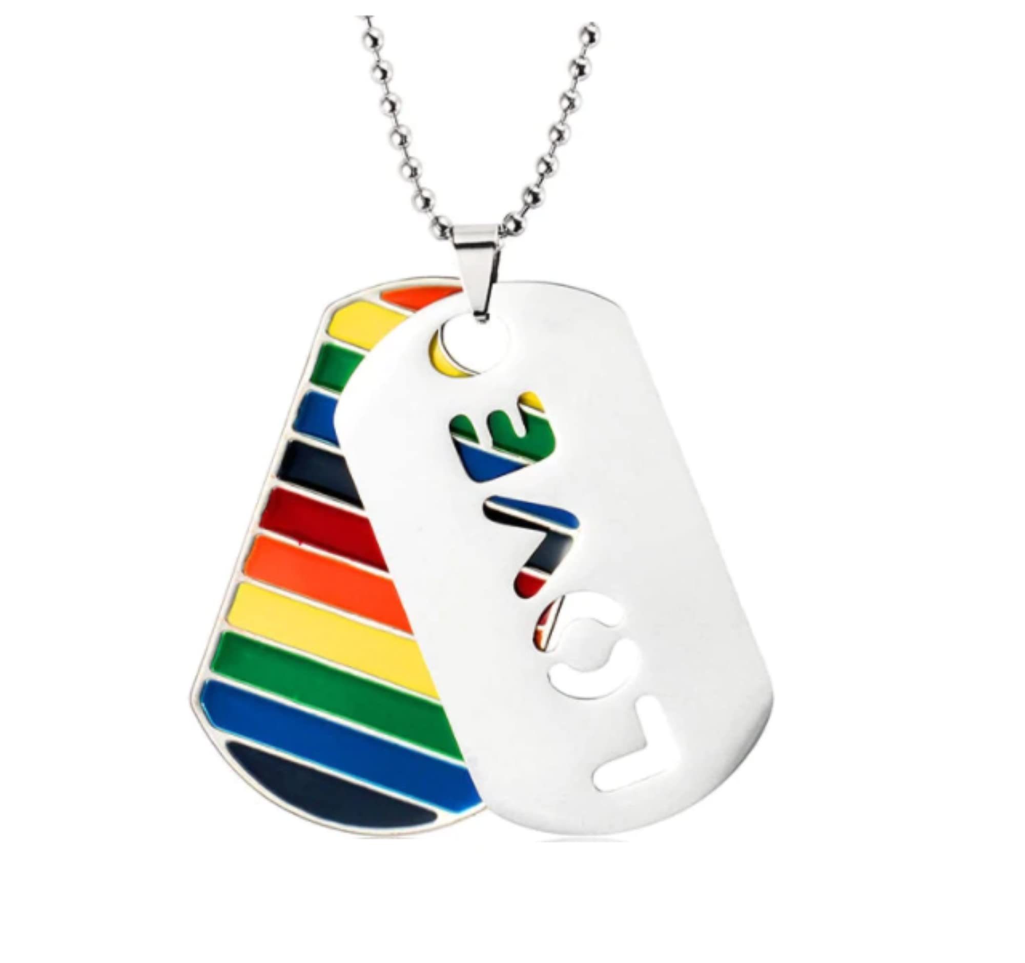 CrownOfRibbons Gay Pride Necklace, LGBT Rainbow Flag, in a Gift Bag