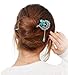 Blue Vintage Retro Style Butterfly Beaded Antique Brass Hair Stick Pin Clip w/ Tassel for Long Hair Ponytail