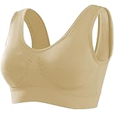 Memoryee Sports Bras Women 3 Pack Set Plus Size for Large Breasts Non Wired Inserts Washable Padded Push Up Vest Crop Top