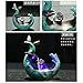 Spie Backflow Incense Burner Holder Ceramic Antique Creative LED Light Lotus Pond Aromatherapy Furnace Viewing Sandalwood Tea Ceremony Home Decoration (Included Battery)