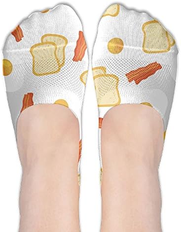 Eggs Bacon Toasts Cartoon Print Antiskid And Lovely Special Women's Sock One Size