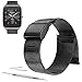 22mm Stainless Steel Milanese Loop Watch Band Strap + Pins + Tool For ASUS Zenwatch 2 W1501Q 2015 (YESOO Retail Packaging - 180 Days Warranty) (Black)