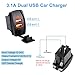 VANJING Universal Dual USB Outlet 3.1A Port Car USB Charger Power Socket for Rocker Switch Panel (Orange)