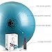 Exercise Ball by LeoPower, Hand Pump, Anti-burst System for Yoga, Pilates, Fitness, Stretching, Pregnancy, Eco-Friendly Material, (sky blue, middle/65cm)