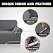 PrinceDeco Stretch Sofa Cover Slipcover Couch Covers for 3 Cushion Couch Furniture Protector Sofa Covers with Non Slip Elastic Bottom Dogs Pet Friendly Fitted (Sofa, Grey)