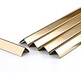 Trimold L Molding Stainless Steel Corner Guards with 90° Angle for Wall Cabinet Baseboard Protection and Decoration, 2.9ft x 0.59in (3pcs)