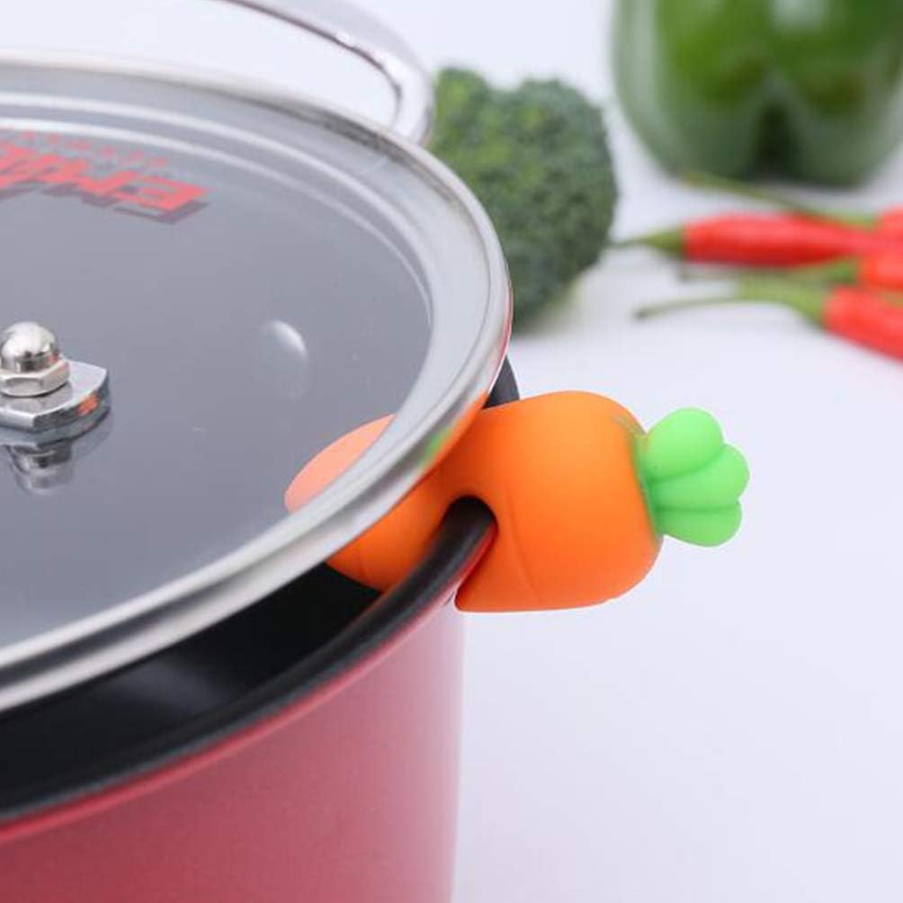 UPKOCH 4pcs Spill-proof Lid Lifter Lid Stand Silicone Heat Resistant Holder Keep The Lid Open Great Cooking Helpers Decoration for Kitchen Restaurant Cooking: Kitchen & Dining