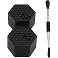 KUVIS 26ml Hexagon Silicone Containers Non-stick Jars with Carving Tool (Black)
