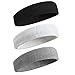 BEACE Sweatbands Sports Headband/Wristband for Men & Women - 3PCS / 6PCS Moisture Wicking Athletic Cotton Terry Cloth Sweatband for Tennis, Basketball, Running, Gym, Working Out