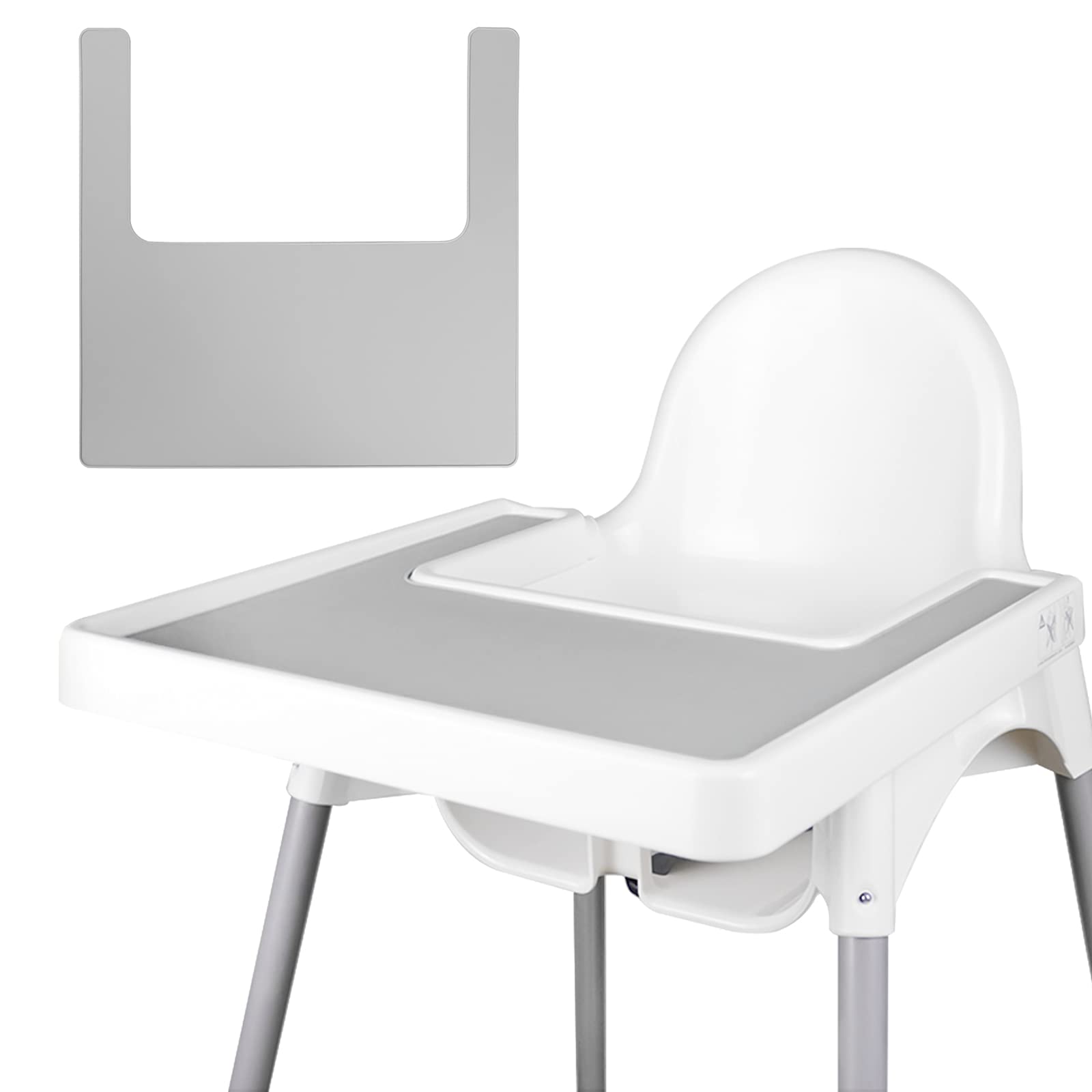 High Chair Placemat, Durable for IKEA High Chair Placemat, Clean and Hygienic, Suitable for IKEA Antilop Highchai, for Toddlers and Babies (Light Grey)