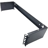 Jingchengmei 2U 19-inch Hinged Wall Mount Patch Panel Bracket- 6-inch Deep | Steel Foldable Horizontal Rack for 19" Networking Equipments (JCM-HWMB2U)