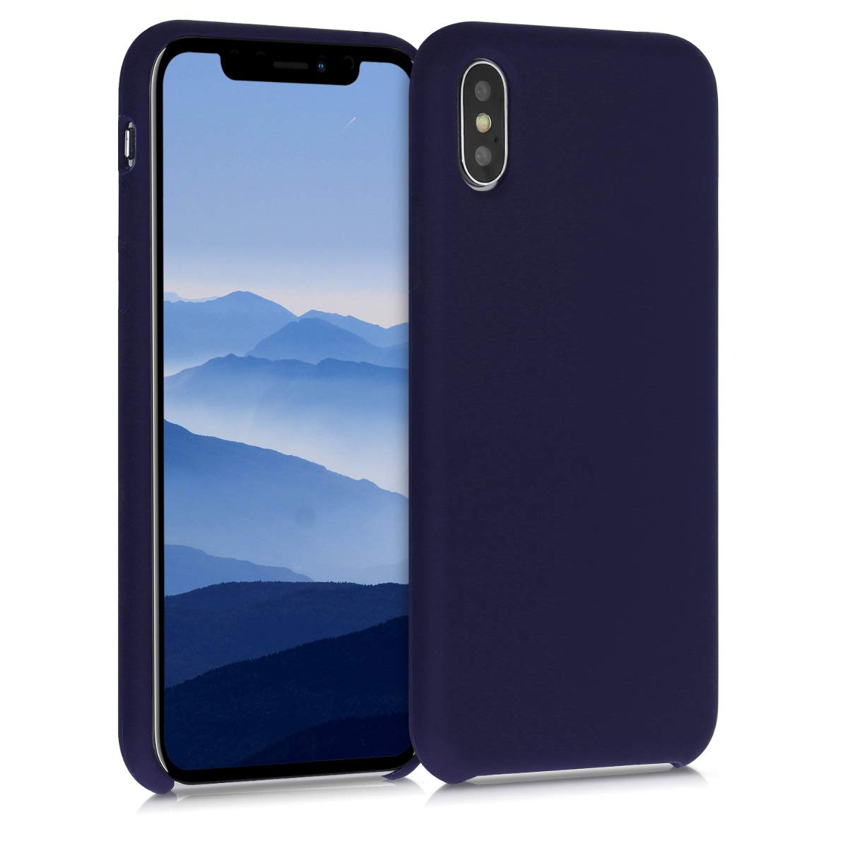 kwmobile Case Compatible with Apple iPhone X Case - TPU Silicone Phone Cover with Soft Finish - Deep Ocean