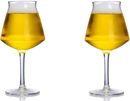 Amazon Co Jp Morning Place ベルギー ビールグラス お洒落 ステム 高級感 グラス インテリア に 2個セット ホーム キッチン