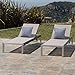 Christopher Knight Home Outdoor Aluminum Chaise Lounge, Set of 2, Grey