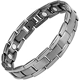 Willis Judd Mens Titanium Magnetic Therapy Bracelet Gunmetal Color With Size Adjusting Tool