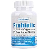 Probiotics with Prebiotics 50-Billion-CFUs for Digestive and Immune- 13 Strains for Women Men, Gluten-Free & Non GMO, 60 Tablets