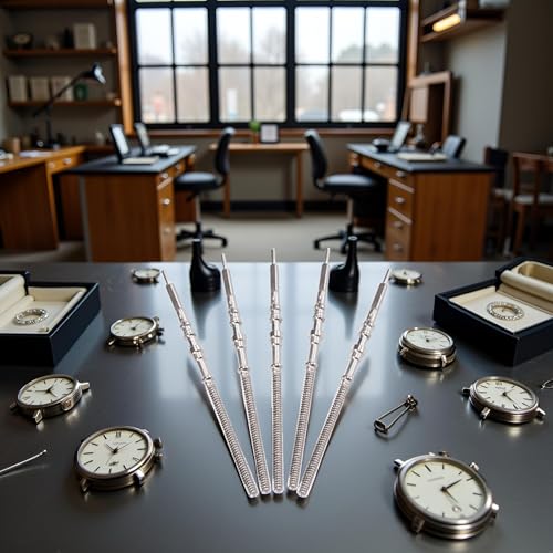 YuanHolumid 5Pcs Silver Movement Watch Steel Stem Crown Kit Watch of Parts NH35 NH36 NH38 NH39 Movement Stem Spare Parts Accessories