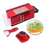 Nardo Visgo® Mandoline Slicer with 4 Stainless Steel Blades - Multi-functional Vegetable Peeler Slicer Grater & Julienne Slicer, Time Saving Fun Creating Kitchen Gadget for Home & Commercial Cooking