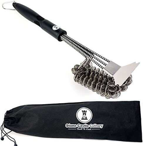 Stone Castle Culinary BBQ Grill Brush Bristle Free - Wireless Grill Scraper - No Bristle BBQ Scraper - Bristle Free Grill Cleaner - Safe Grill Scraper - Wireless BBQ Scraper